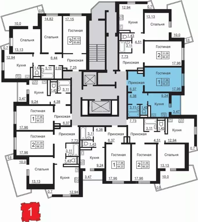 1-к кв. Калужская область, Калуга Анненки мкр, ул. Анненки, 38к1 (42.7 ... - Фото 2