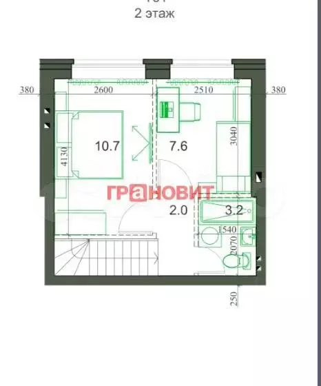 2-к. квартира, 52 м, 1/2 эт. - Фото 1