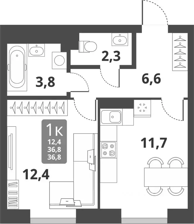 1-к кв. Новосибирская область, Новосибирск Тайгинская ул., с3 (36.8 м) - Фото 0