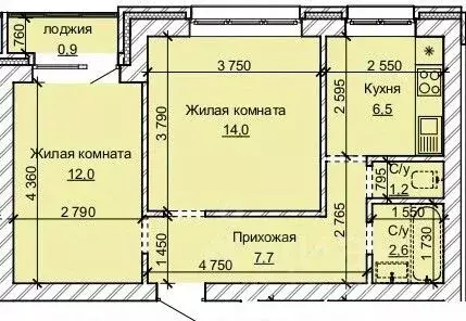 2-к кв. Алтайский край, Барнаул ул. Анатолия (44.9 м) - Фото 1