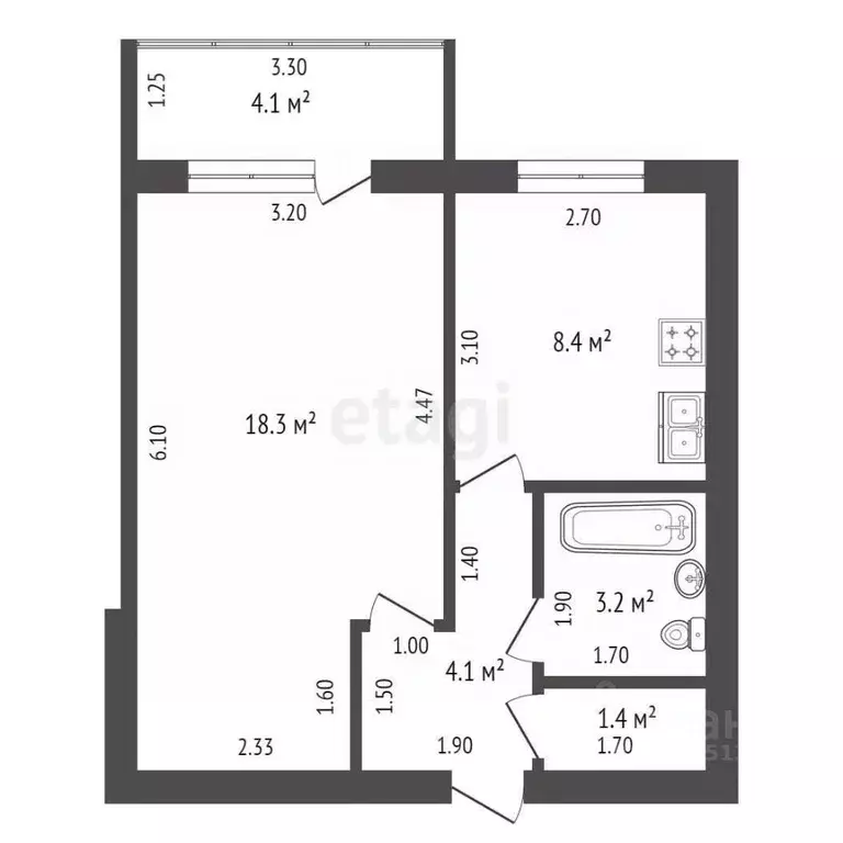 1-к кв. Тамбовская область, Мичуринск Автозаводская ул., 24А (35.4 м) - Фото 1