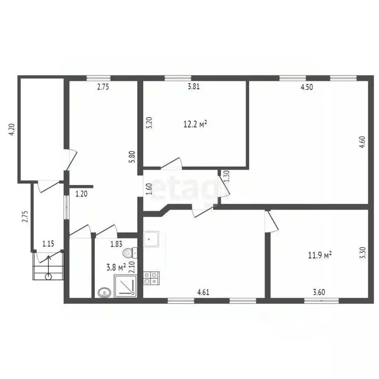 3-к кв. Воронежская область, Борисоглебск Линейная ул., 43 (90.0 м) - Фото 1