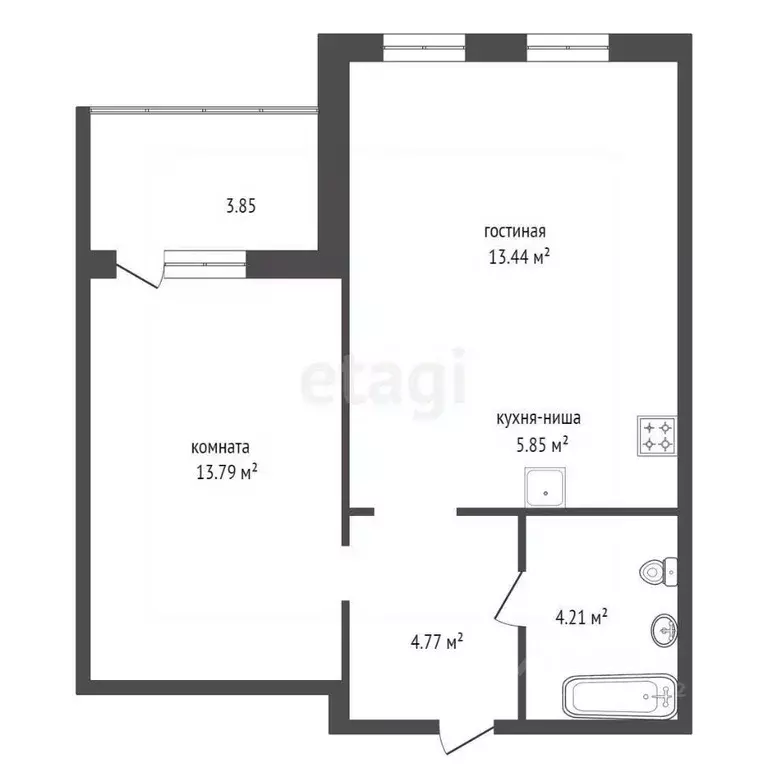 2-к кв. Красноярский край, Красноярск ул. Елены Стасовой, 80 (44.0 м) - Фото 2