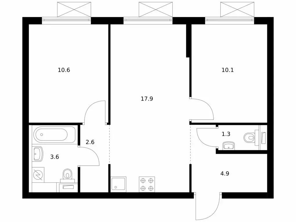 2-комнатная квартира: посёлок городского типа Боброво, ЖК Восточное ... - Фото 1