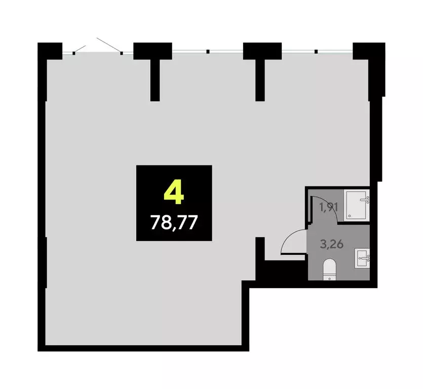 Помещение свободного назначения (78 м) - Фото 1