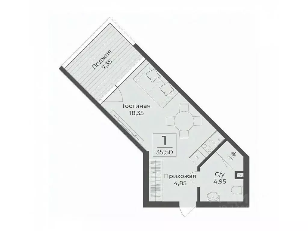 Студия Крым, Сакский район, с. Лесновка  (35.5 м) - Фото 0