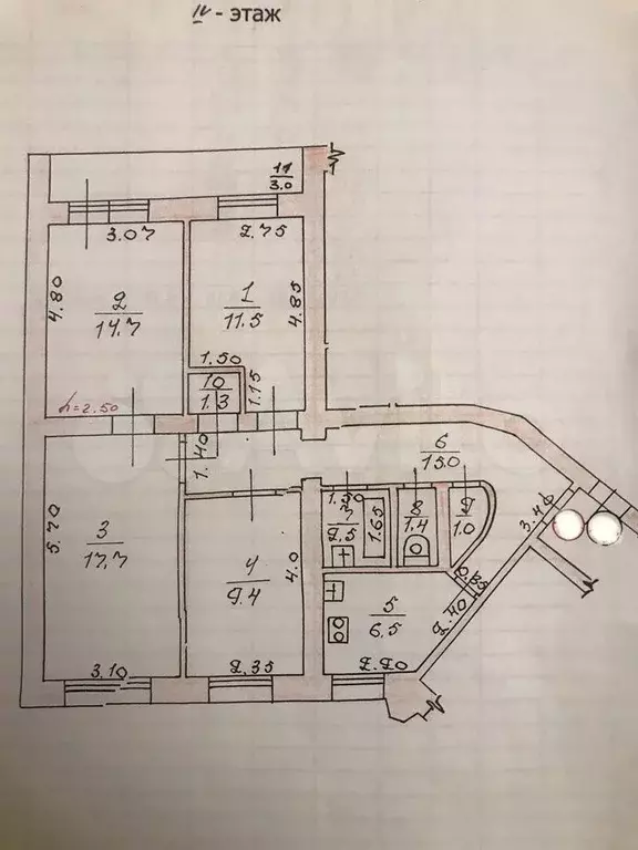 4-к. квартира, 81 м, 4/9 эт. - Фото 0