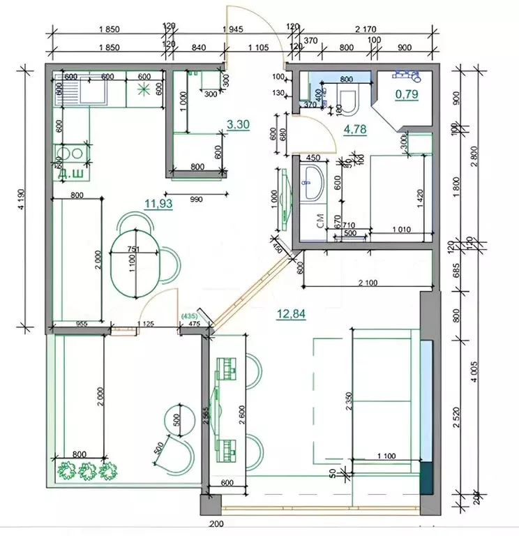 1-к кв. Краснодарский край, Сочи Мамайка мкр, ул. Крымская, 89 (35.0 ... - Фото 2