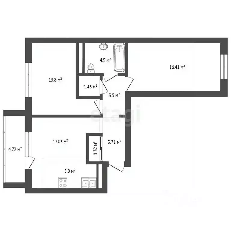 2-к кв. Челябинская область, Миасс просп. Макеева, 84 (62.13 м) - Фото 2