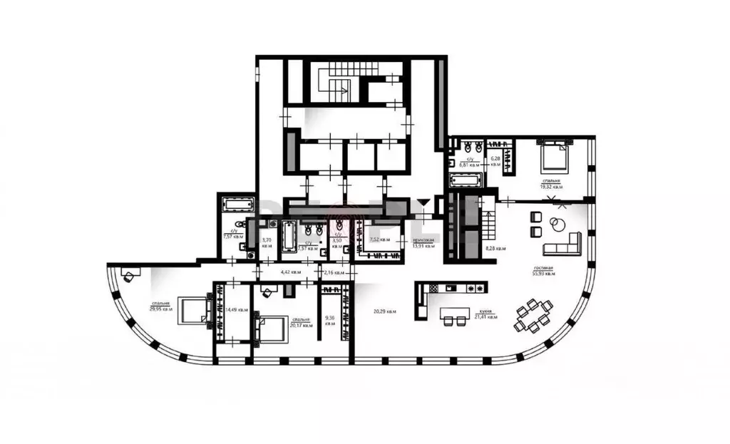 3-к кв. Москва Дружинниковская ул., 15 (301.96 м) - Фото 1