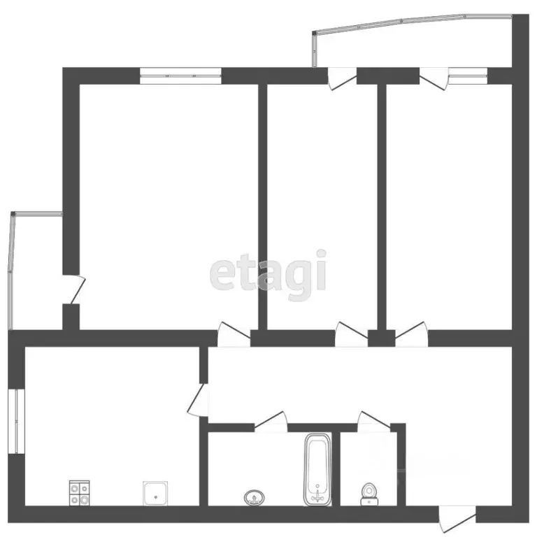 3-к кв. Мордовия, Саранск Коммунистическая ул., 17 (87.4 м) - Фото 1