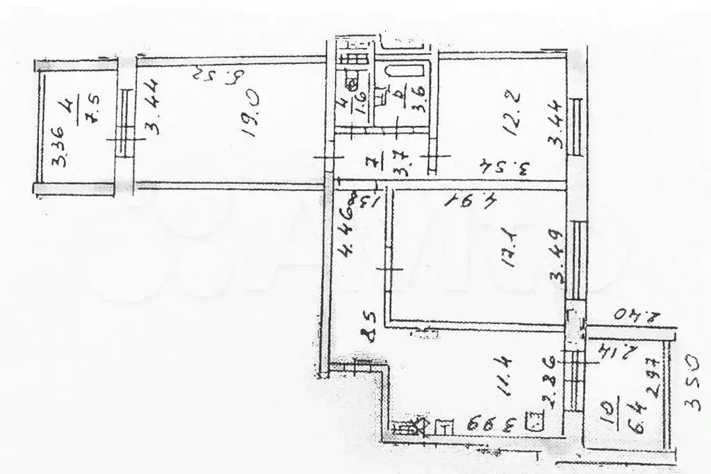 3-к. квартира, 90 м, 2/10 эт. - Фото 0