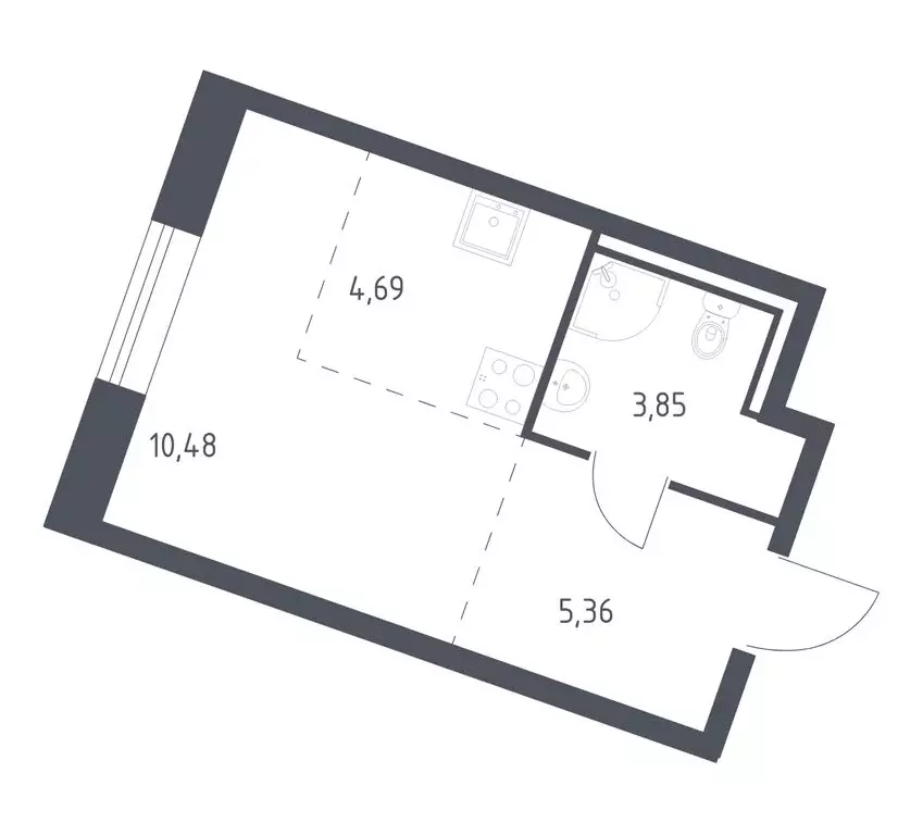 Квартира-студия: деревня Лаголово, жилой комплекс Квартал Лаголово, 4 ... - Фото 1