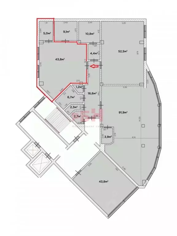 Офис в Тюменская область, Тюмень ул. Республики, 250Б (49 м) - Фото 2