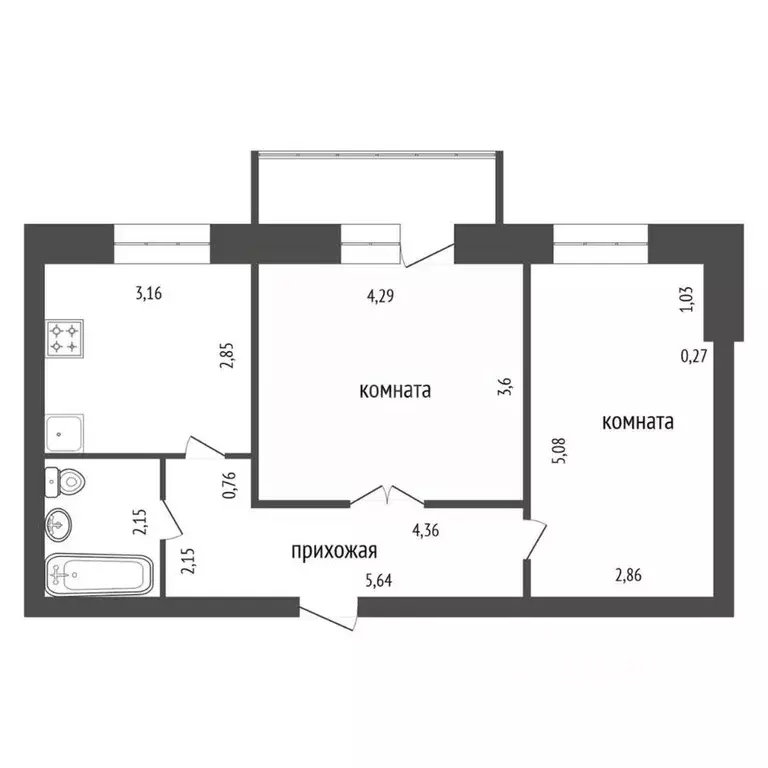 2-к кв. Красноярский край, Сосновоборск Солнечная ул., 14 (51.3 м) - Фото 1