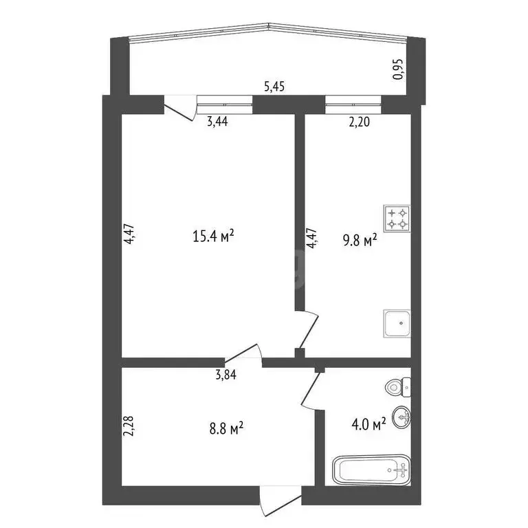 1-комнатная квартира: Благовещенск, улица Василенко, 16/1 (38 м) - Фото 0