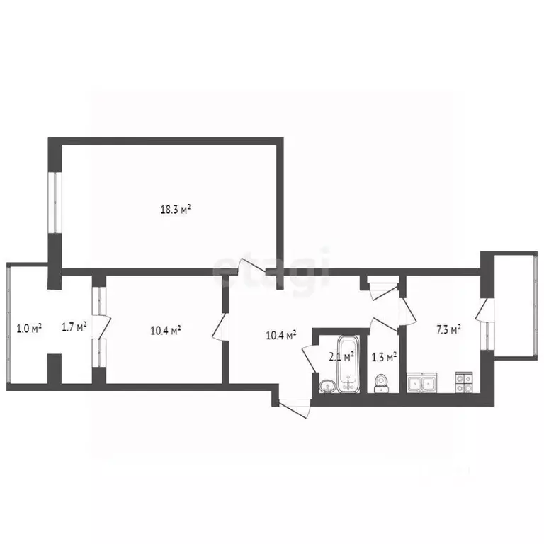 2-к кв. Крым, Сакский район, Новофедоровка пгт ул. Севастопольская ... - Фото 2