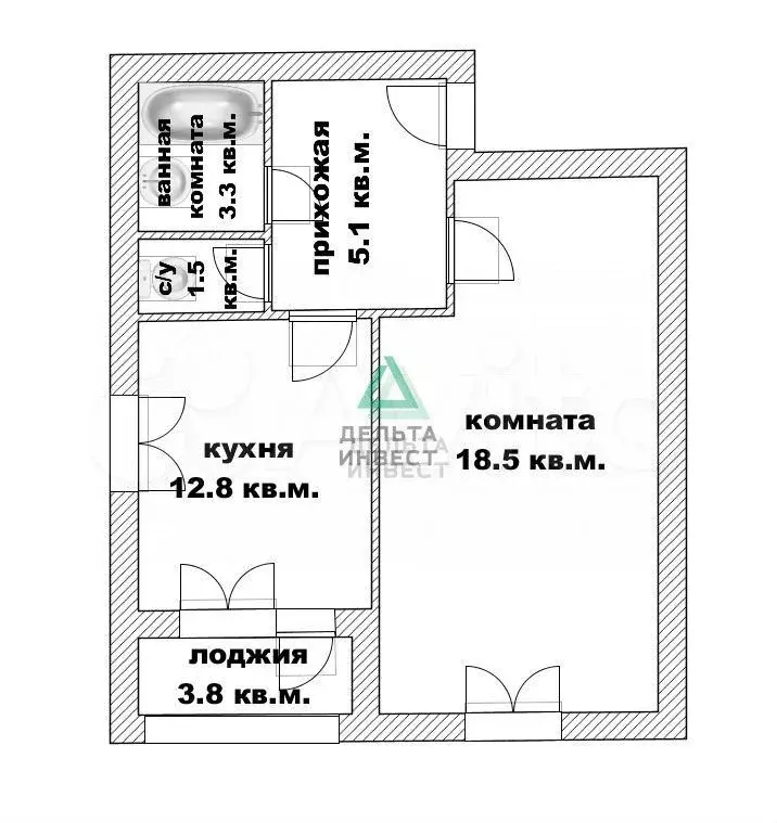 1-к. квартира, 43 м, 12/16 эт. - Фото 1