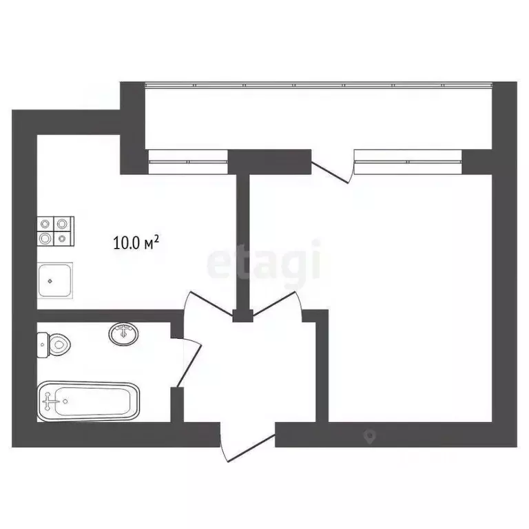 1-к кв. Тюменская область, Тюмень ул. Шишкова, 16/1 (33.8 м) - Фото 2