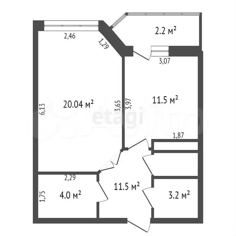 1-к. квартира, 46,6 м, 13/16 эт. - Фото 0