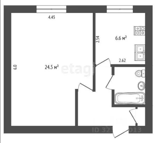 1-к кв. Томская область, Томск просп. Фрунзе, 131/1 (41.7 м) - Фото 1