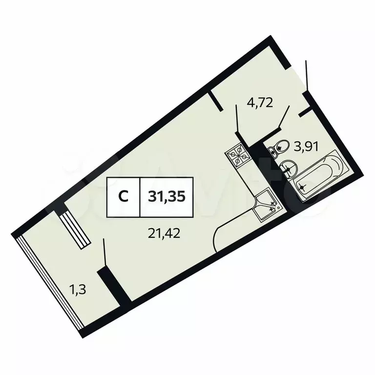 Квартира-студия, 31,4 м, 10/10 эт. - Фото 0