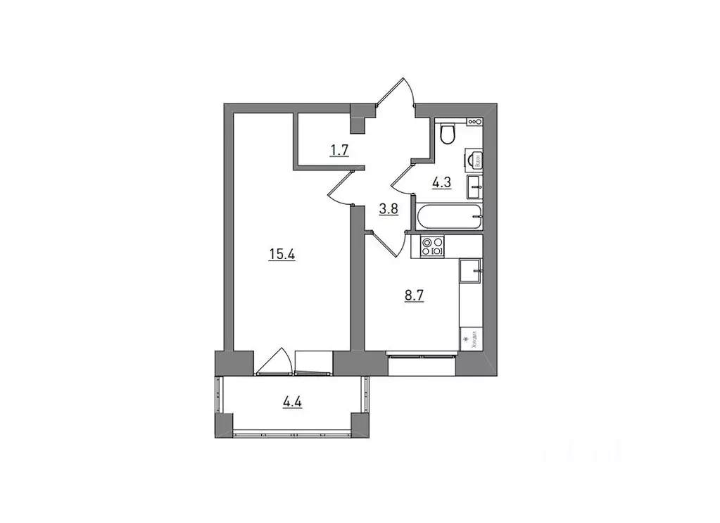 1-к кв. Кировская область, Киров городской округ, пос. Чистые Пруды ... - Фото 2