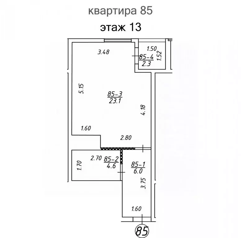 Студия Крым, Ялта ул. Крупской, 52 (35.9 м) - Фото 2