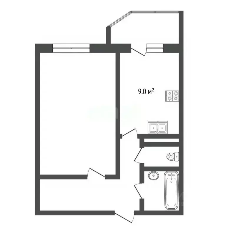 1-к кв. Тюменская область, Тюмень Антипино мкр, ул. Беловежская, 21 ... - Фото 2