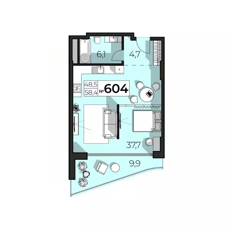 2-к кв. Крым, Ялта ул. Дражинского (58.4 м) - Фото 0