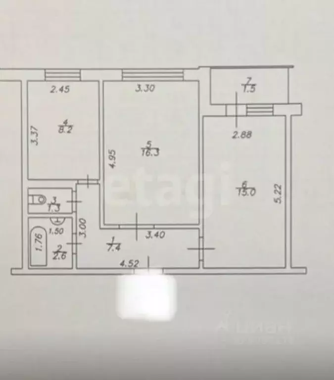 2-к кв. Татарстан, Казань ул. Юлиуса Фучика, 66 (49.8 м) - Фото 1