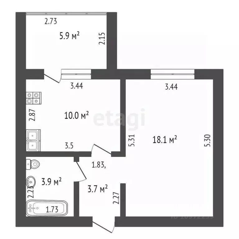 1-к кв. Башкортостан, Стерлитамак ул. Артема, 118 (35.7 м) - Фото 1