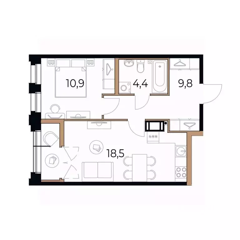 1-к кв. Вологодская область, Череповец Рыбинская ул., 69 (45.0 м) - Фото 1