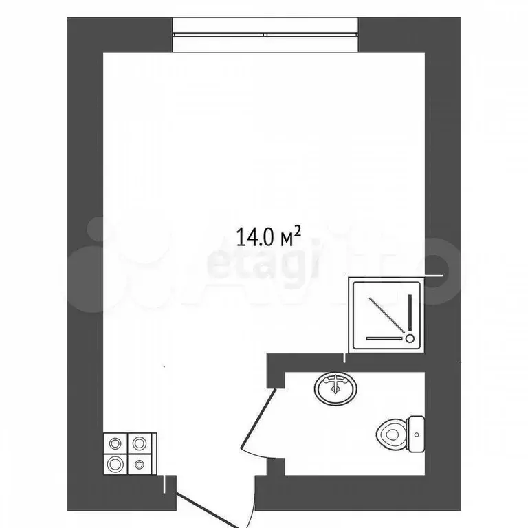 Квартира-студия, 17,2 м, 3/5 эт. - Фото 0