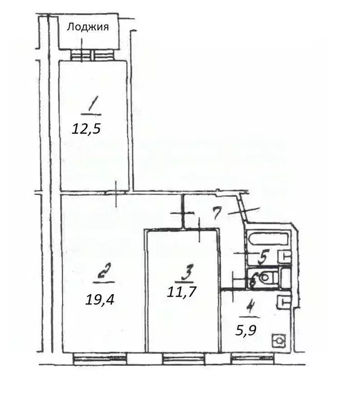 3-к кв. Москва Ленинградское ш., 9К3 (58.1 м) - Фото 2