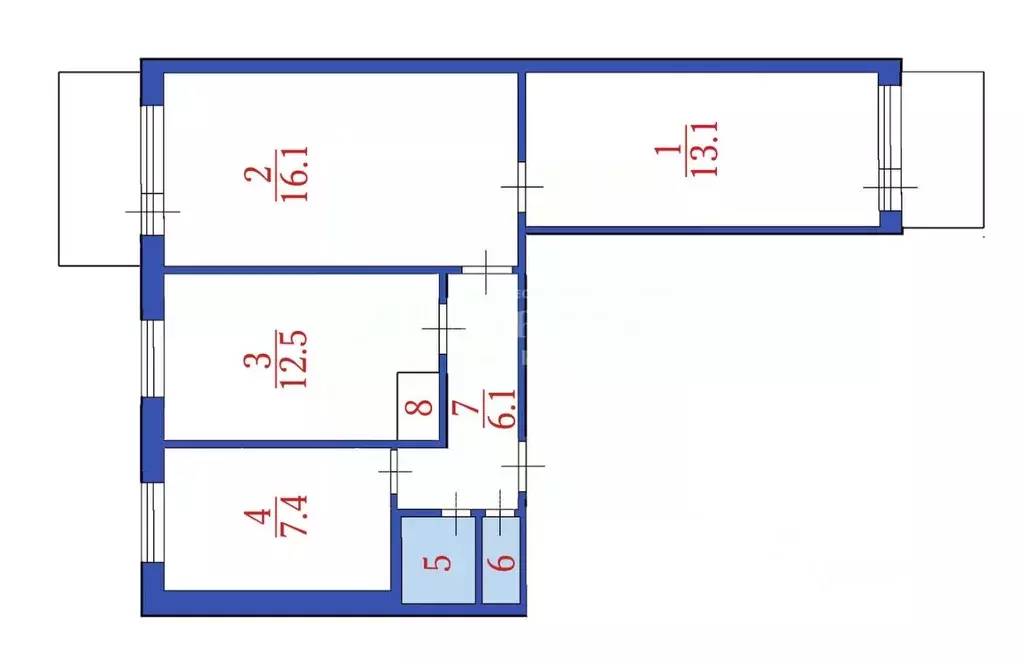 3-к кв. Кемеровская область, Кемерово Ленинградский просп., 38 (58.8 ... - Фото 2