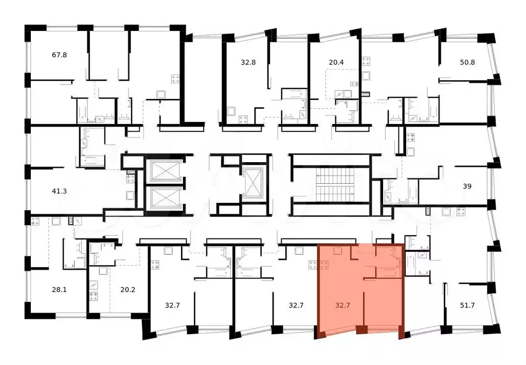 1-к. квартира, 32,7 м, 19/23 эт. - Фото 1