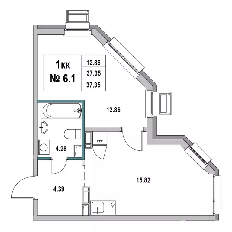 1-к кв. Ленинградская область, Выборг ул. 2-я Южная, 4 (37.35 м) - Фото 1