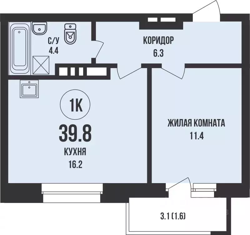 1-к кв. Новосибирская область, Новосибирск ул. Имени генерал-майора ... - Фото 1