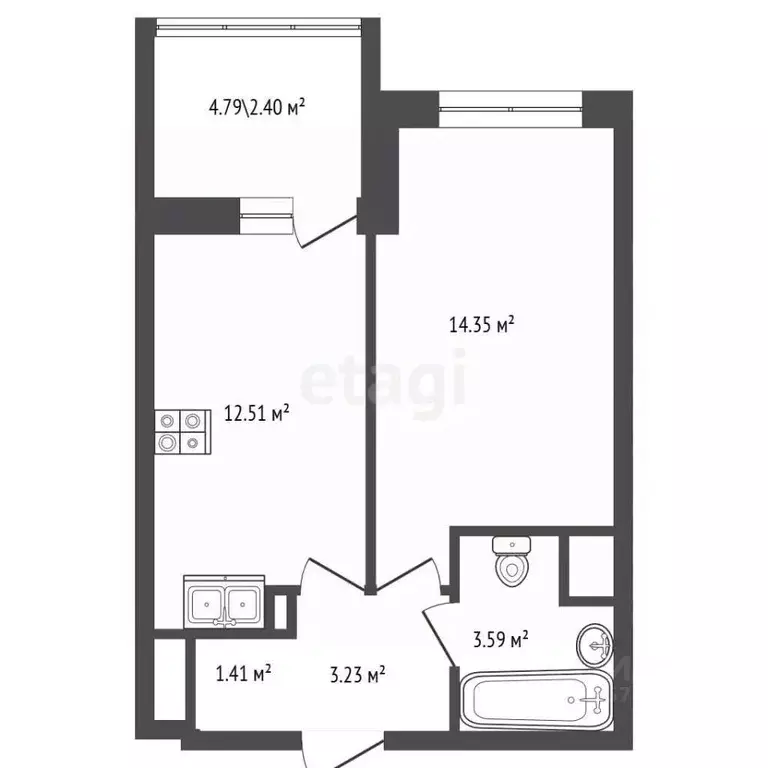1-к кв. Санкт-Петербург Пулковское ш., 42к6 (34.8 м) - Фото 2