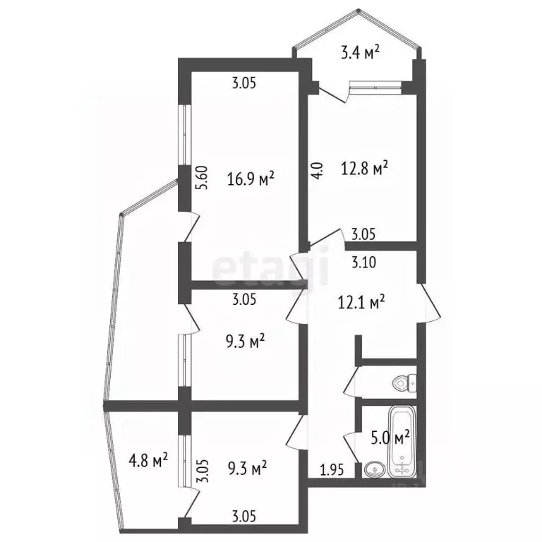 2-к кв. Крым, Ялта ул. Кривошты, 18 (82.0 м) - Фото 2