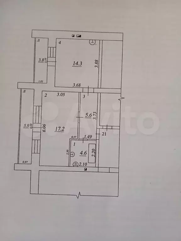 1-к. квартира, 42 м, 5/10 эт. - Фото 0