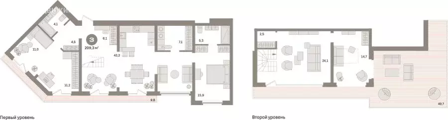 3-комнатная квартира: Екатеринбург, улица Советских Женщин (209.3 м) - Фото 1