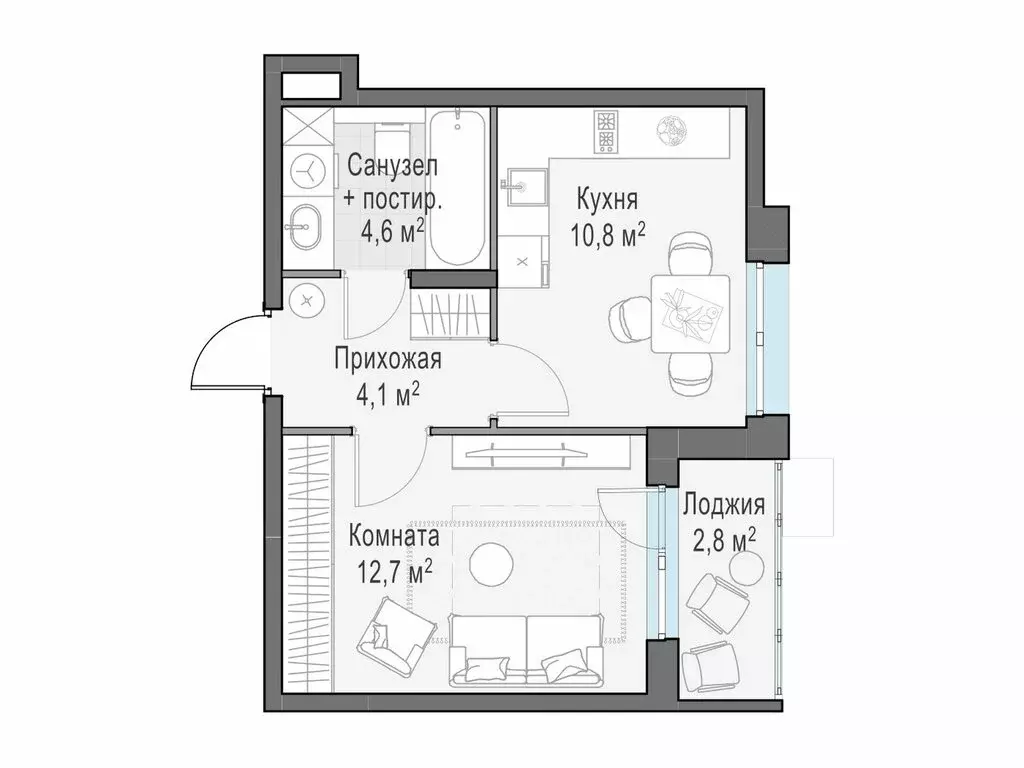 1-комнатная квартира: Пушкино, микрорайон Новое Пушкино, к27 (32.2 м) - Фото 1