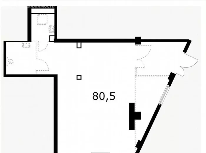 Помещение свободного назначения (80.5 м) - Фото 1