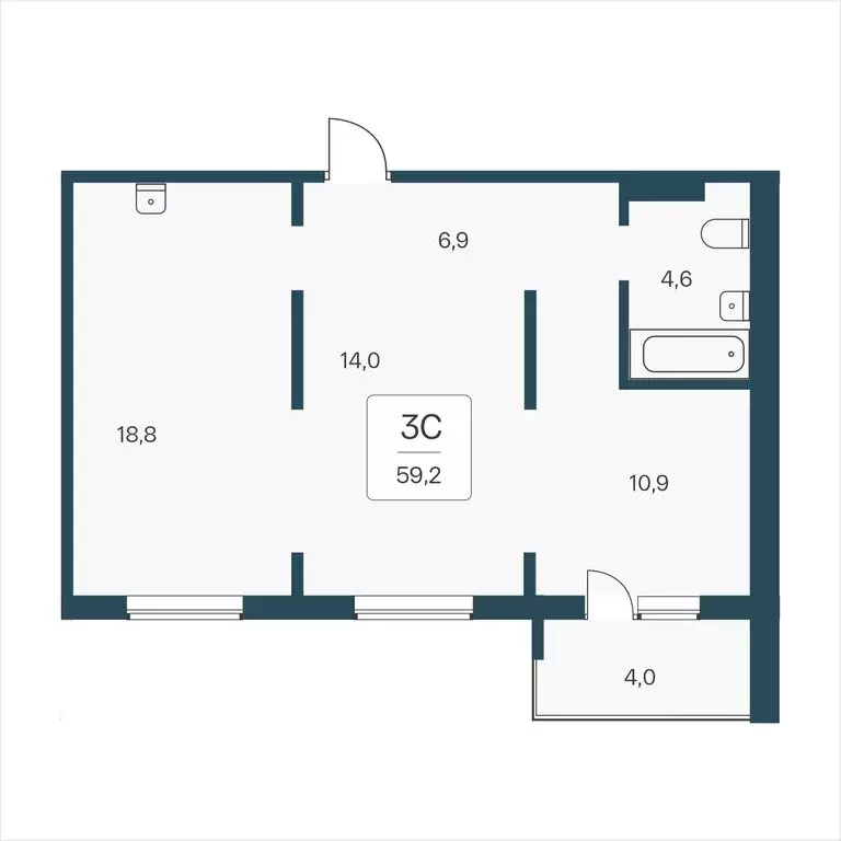 3-комнатная квартира: Новосибирск, Кедровая улица, 80/3 (59.2 м) - Фото 0