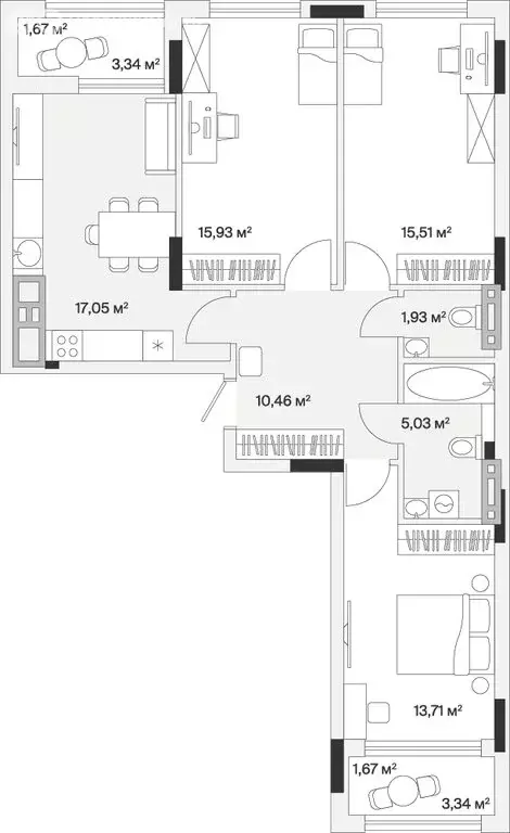 3-комнатная квартира: Малое Исаково, Первая улица, 1к1 (85 м) - Фото 1