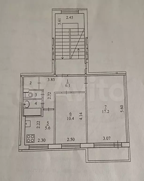 2-к. квартира, 43,8 м, 5/5 эт. - Фото 0