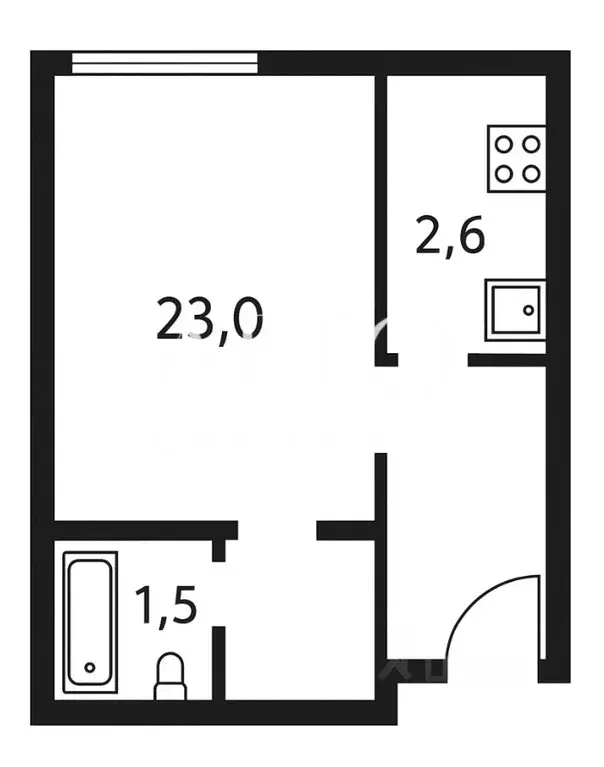 Студия Краснодарский край, Сочи ул. Ленина, 290/6 (28.6 м) - Фото 1