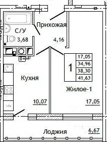 1-к кв. Смоленская область, Смоленск ул. Крупской (41.63 м) - Фото 0